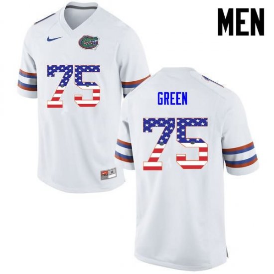 Men's Florida Gators #75 Chaz Green NCAA Nike White USA Flag Fashion Authentic Stitched College Football Jersey XJW8462MP